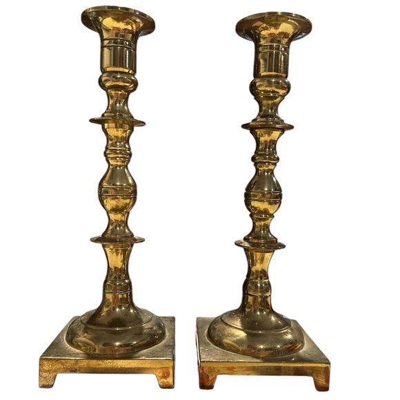 CM Other - Vintage CM Solid Brass Candlestick Holders 9.75” tall, 1 Pair of Two